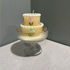 Cake Candle with Floral Design